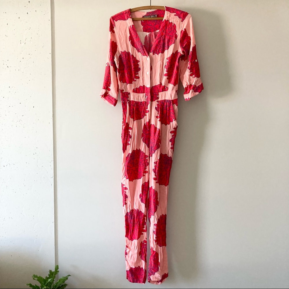Mister Zimi Vibrant Floral Jumpsuit | Pink & Red | AU 6 / US 2